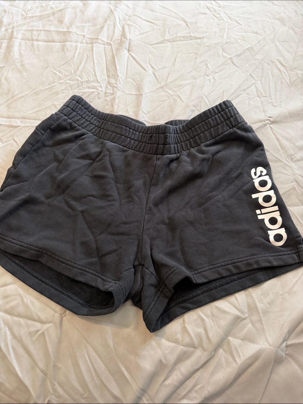 adidas Black Shorts with White Side Logo